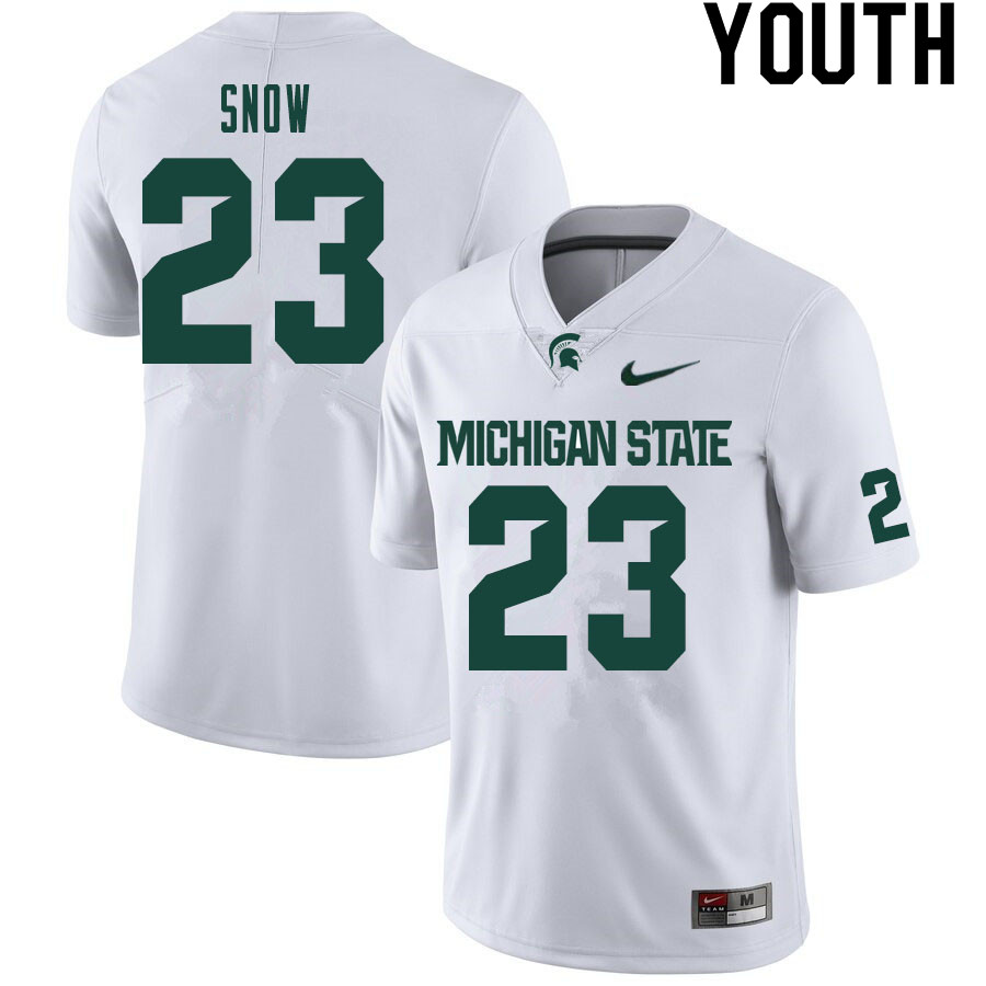 Youth #23 Darius Snow Michigan State Spartans College Football Jerseys Sale-White